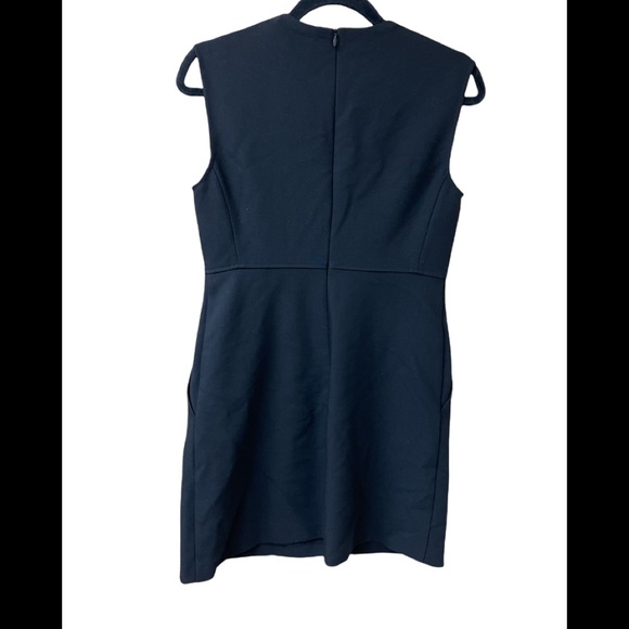 Ramine Guipure Collar Crepe Sheath Dress - Picture 4 of 5